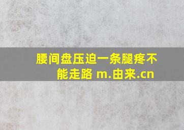 腰间盘压迫一条腿疼不能走路 m.由来.cn